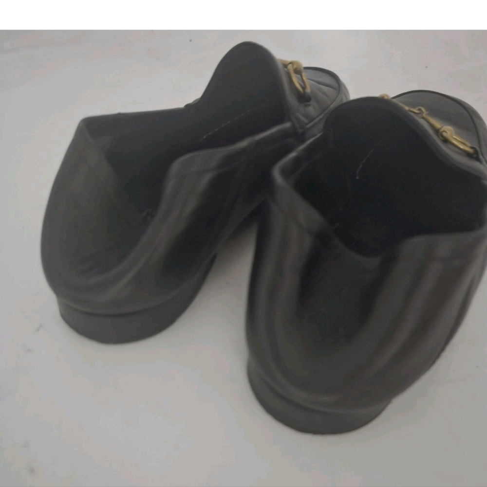 GUCCI Brixton Black Leather Horsebit Loafer Size EU 36.5 US 6.5 Collapsible Heel - Picture 12 of 16